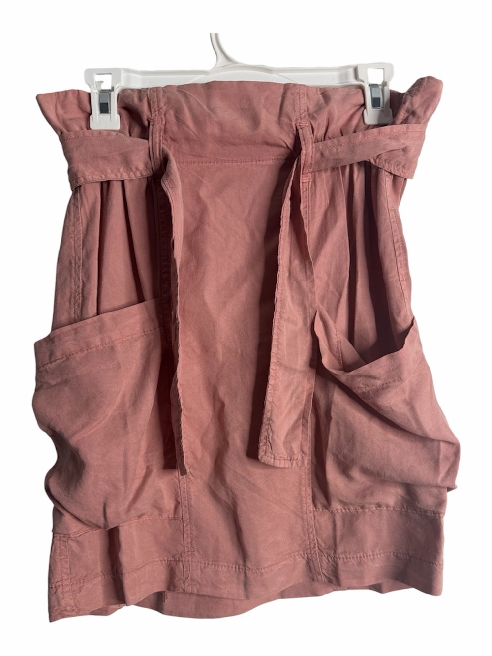NWT Amadi Anthropologie Cargo Skirt XXS Pink Mauve Paperbag Waist Pockets Casual